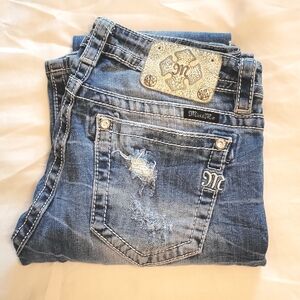 Miss Me Light Wash Distressed Boot Cut Jeans